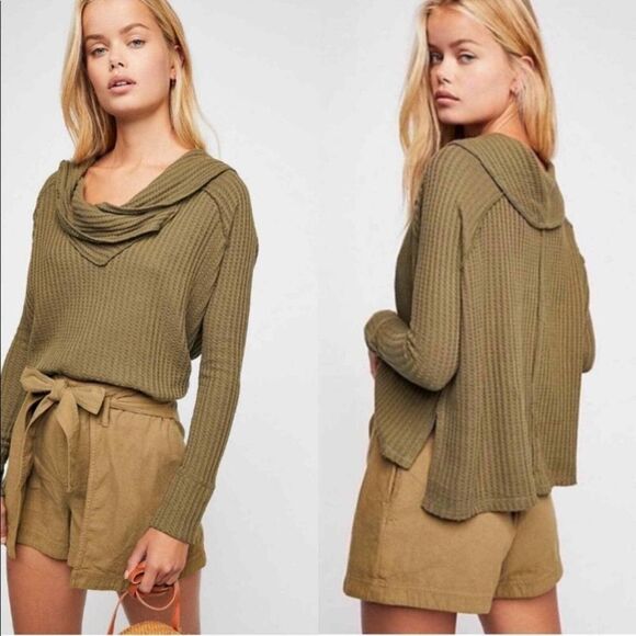 Free People Olive Long Sleeve Top - Picture 1 of 11